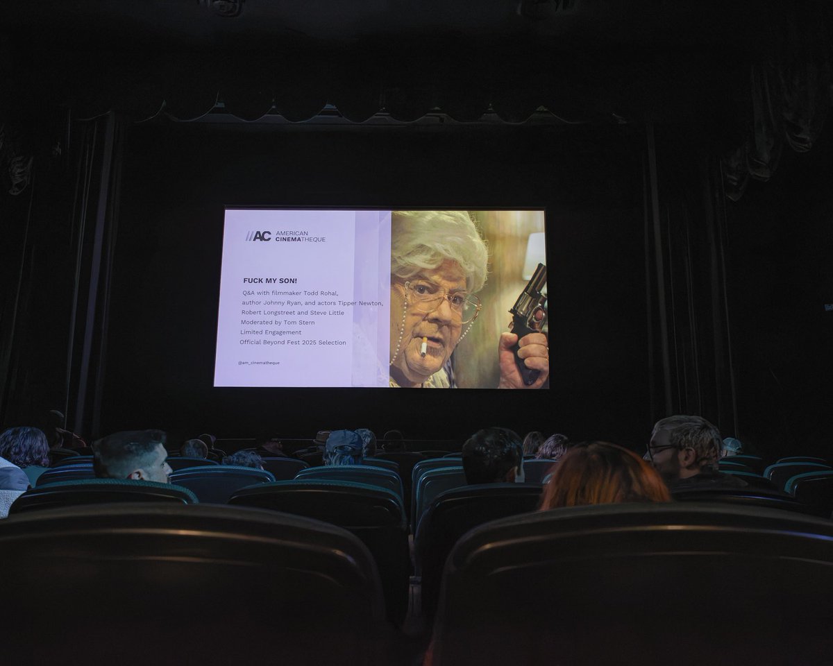 am_cinematheque's tweet photo. Your last chance to see @Fckmyson in 35mm at LF3 is TONIGHT at 10 pm!

Here are some photos from last Thursday’s Q&amp;A with filmmaker/writer Todd Rohal, writer Johnny Ryan, actors Tipper Newton, Robert Longstreet, &amp; Steve Little, + moderator Tom Stern.
https://t.co/j9FCbBTAml https://t.co/1MWYq9nkcM