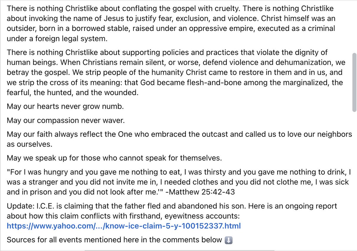 dmichaelclary's tweet image. Christians, you have got to stop being so gullible. Seriously, your naivete might feel warm and nice and friendly, but that's not how Christian love works.

A friend shared a viral post that listed all the un-Christlike things ICE is supposedly doing, such as using "children as…