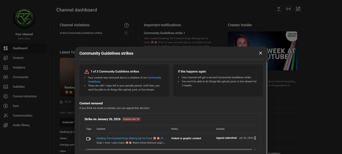 AMAShooters's tweet photo. @YouTubeCreators I received a strike on a video that was never posted yet could I understand why was the video not blocked and notifying me not to post this. Also in no way there is any violent or graphic content in the video. CAN YOU PLEASE HELP ME!!! https://t.co/gAME3ponex
