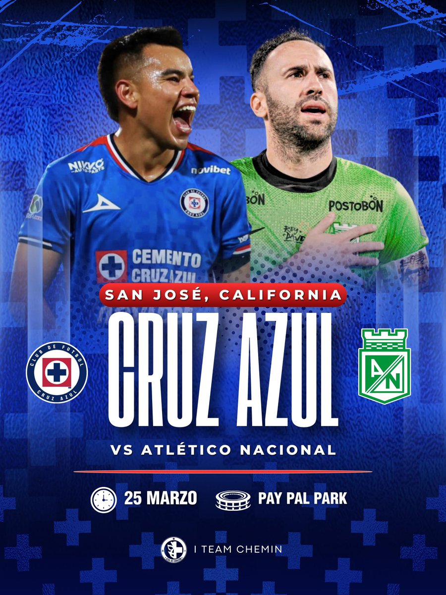Regresa la máquina a San José California! Duelo internacional el que podremos disfrutar el 25 de Marzo cuando Cruz Azul enfrente al Atlético Nacional! Nos espera un gran encuentro y "Califas" se pintará nuevamente de Azul!