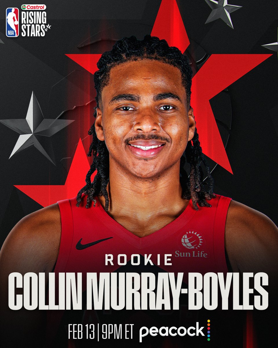 NBAAllStar's tweet photo. Earning his 1st Castrol Rising Stars selection... Collin Murray-Boyles of the @Raptors!

@boyles_murray was drafted as the 9th overall pick in the 2025 NBA Draft out of South Carolina. https://t.co/mh8WMdQrHv