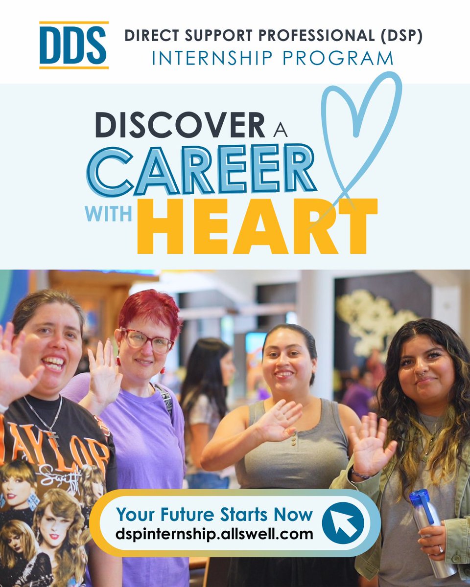 Direct Support professionals (DSPs) support people with disabilities to live, work, and thrive in their communities. The DSP Internship Program gives you training, mentorship, and a pathway to a meaningful job.

Apply today! dspinternship.allswell.com