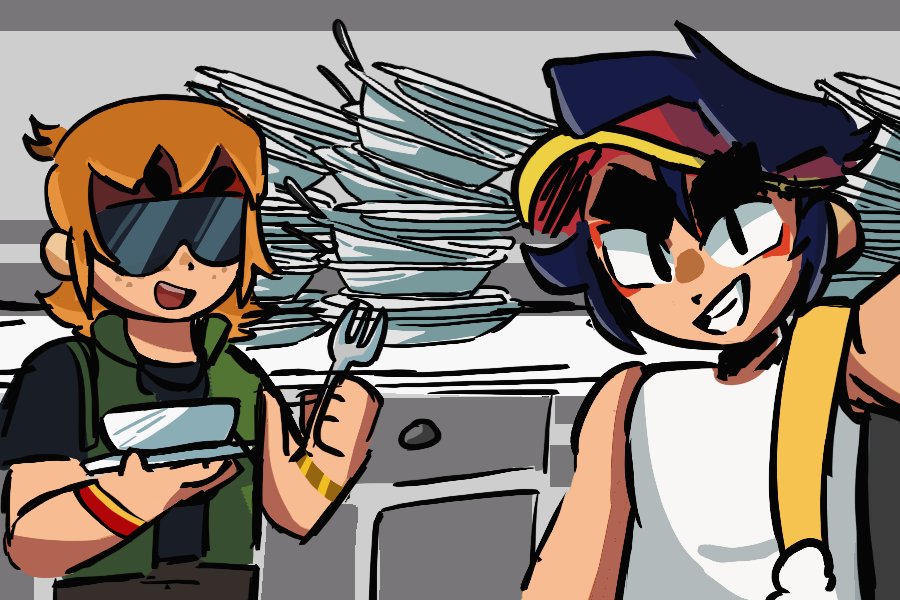 TURB0THEATER__'s tweet photo. @BL0CKBUST4 and I have been experimenting in the kitchen a lot lately! 🧑‍🍳 So far no fires YET.. We've been doing a little bit of everything! Well— everything except the dishes! 😆 https://t.co/ZSwC4IFahf