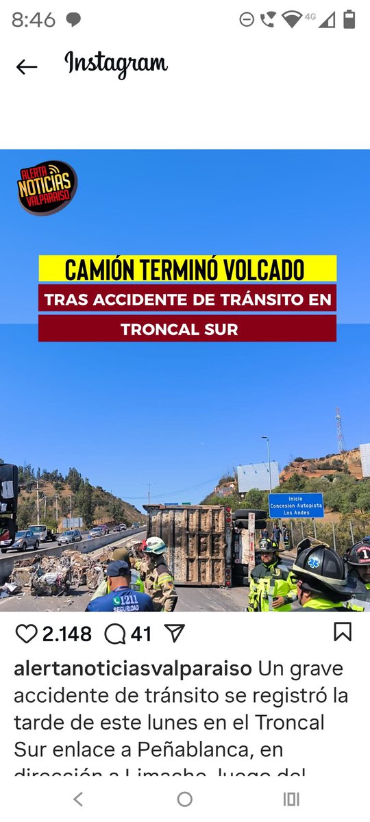 Más de 4 HRS y aún no sacan el camión de la carretera y tiene un taco de más de 2 km...cuando chucha le van a empezar a poner la corriente a las concesionarias q deben actuar rápido,de la misma forma como suben  los precios a los peajes...