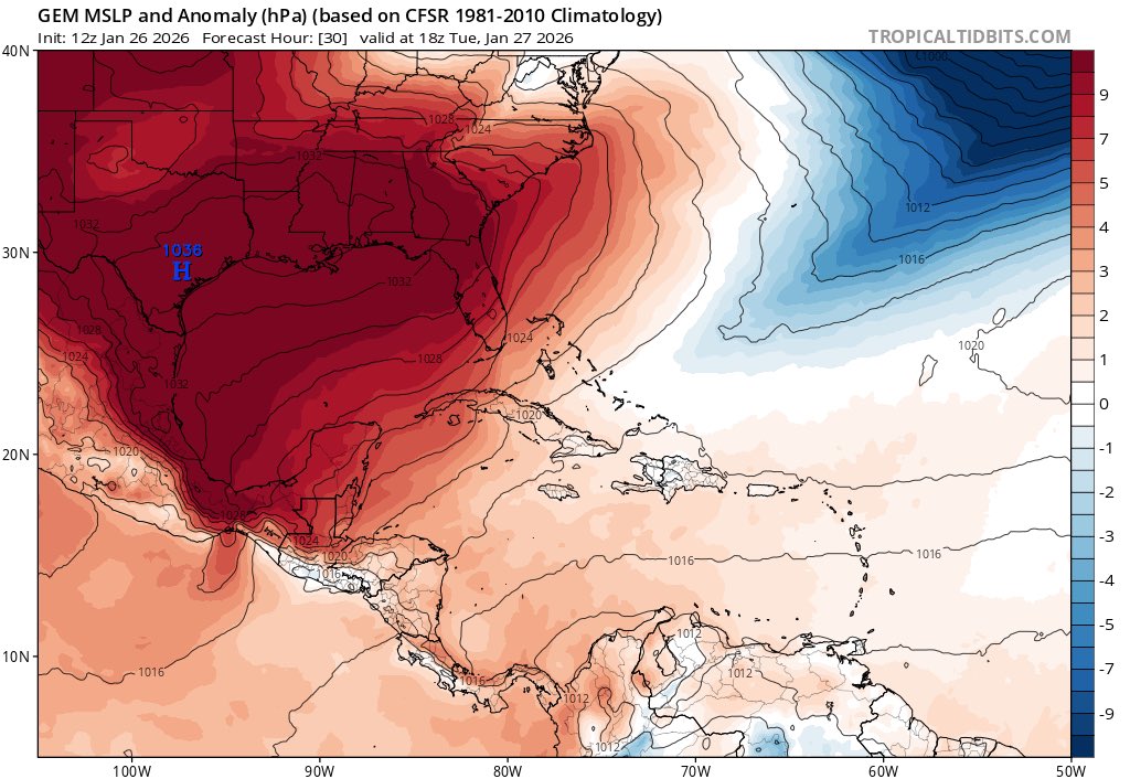 ClimaenGuate's tweet image. Frente frío muy fuerte ingresando al país acompañado de una potente cuña de alta presión de hasta 1026hpa favorecerá desde hoy en la noche y especialmente en la madrugada un evento de viento norte fuerte a muy fuerte especialmente en zonas montañosas del centro, partes altas del…
