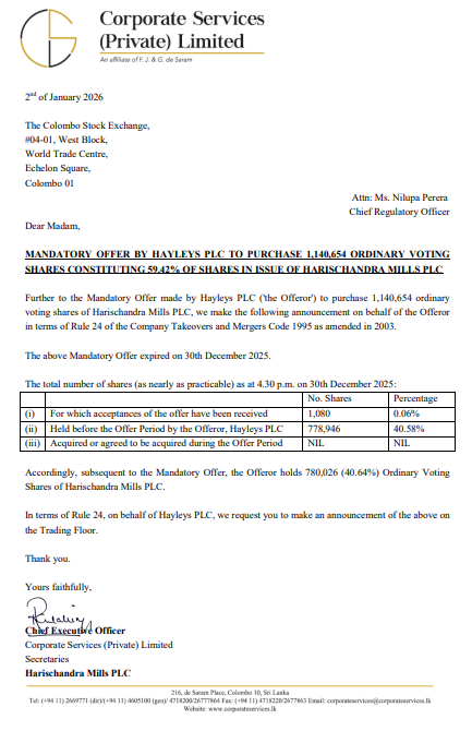 Channa_Amare's tweet image. Did #TAP just trump #HAYL and DP for #HARI?🤔

Agrees to buy 51%; price not disclosed 
➡️ But share +25% to Rs6,982

What next?

• Will HAYL accept TAP's offer for its 41% too, especially if at premium?
• Will TAP flip HARI to HAYL?
• Will TAP and HAYL be co-owners?

#CSE #lka