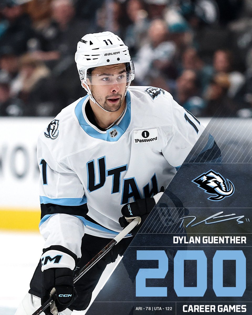 utahmammoth's tweet image. Congratulations on 200 career @NHL games, Gunner!