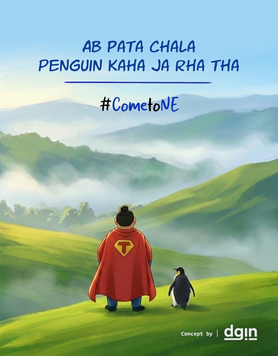 AlongImna's tweet image. Be like a penguin… crowd skip karo, nature pick karo. Come to North East 🍀