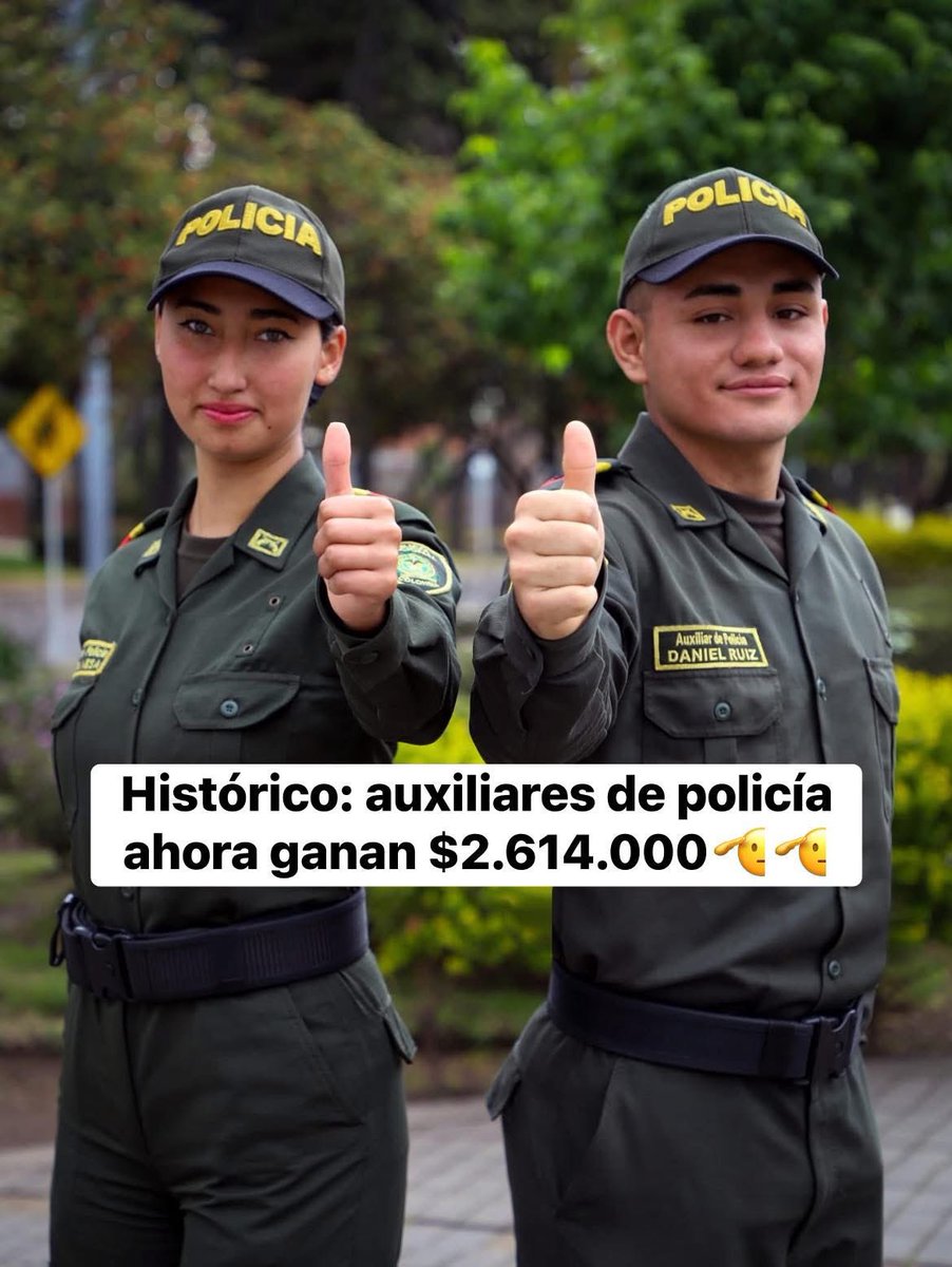 🚨 Esto debería ser viral. Compartan.

Por primera vez en la historia de Colombia, el servicio auxiliar de policía dejó de ser solo vocación y pasó a ser trabajo digno.
Con la Ley 2384 de 2024, más de 23 mil jóvenes bachilleres hoy reciben salario mínimo legal.

En 2026 ganan