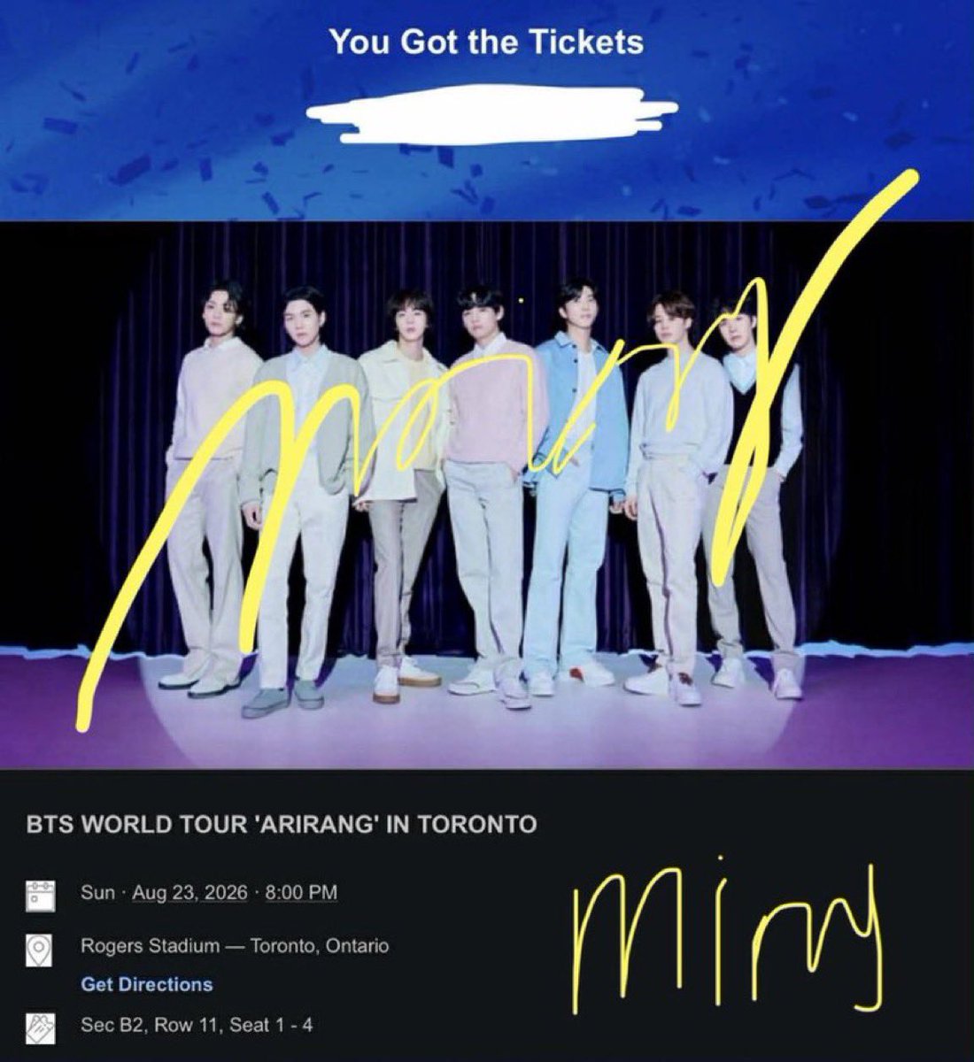 Enoch_51_'s tweet photo. WTS
BTS IN TORONTO 

Want: Day 2 (4 tix)
West Sec 104 row 1-7
East Sec 121 row 1-7

Have: Day 2 (4 tix)
Floor Sec B2, row 11, seat 1-4

*trader must willing to pay the difference*

#BTS_WORLDTOUR #BTS_WORLDTOUR_TORONTO 

#875tickettrade @875tickets https://t.co/wf84CVauZS