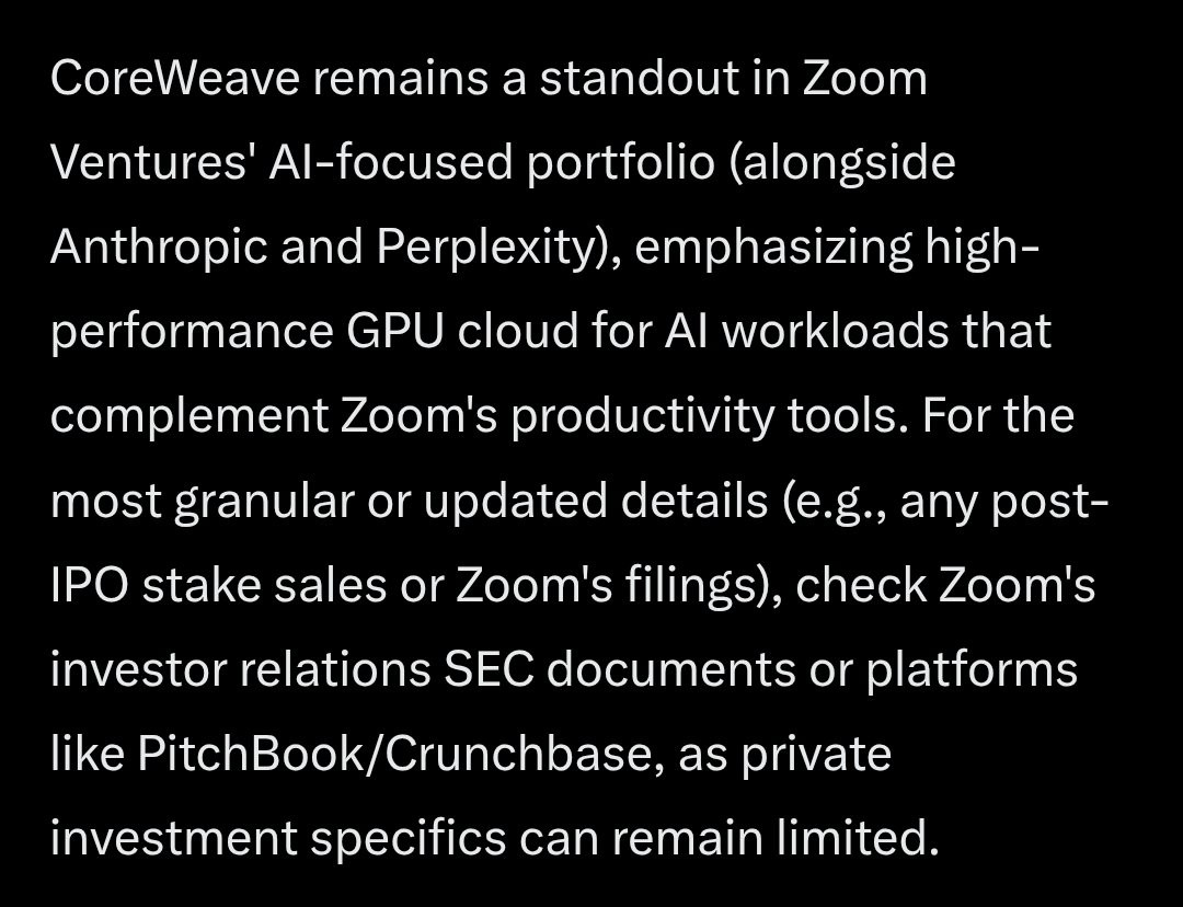 yo_shee11's tweet image. $ZM Running cause investors realize they're early investors in Anthropic. Wait till they realize they're also early in Coreweave and Perplexity - as well as many others.  Eric Yuan and his team see the roadmap for AI and they're capitalizing on it.