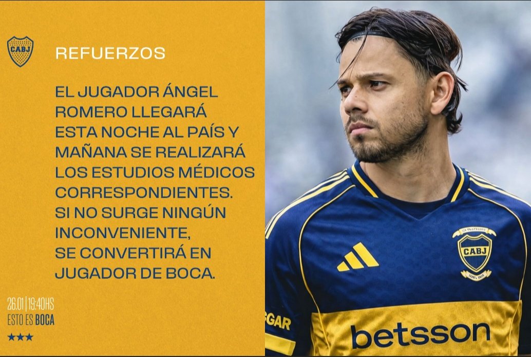 رسميا انخيل روميرو لاعب لبوكا جونيورز