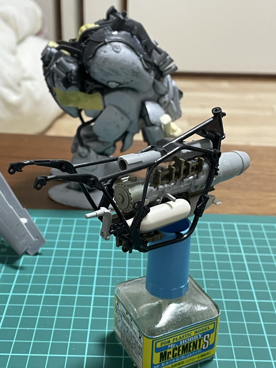 #MK44祭　#マシーネンクリーガー
昨日は追加ブースターのディテールアップしてました　なかなかそれっぽい感じでいいね