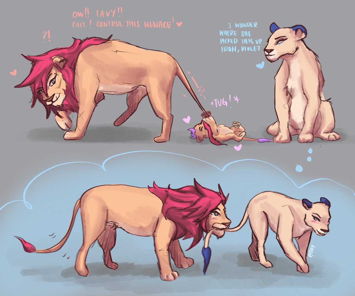 Vion and Caitlion slowly realizing their daughter is just a tiny, fiery fusion of the both of them 🦁 #caitvi