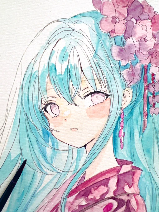 wip #イラスト #透明水彩