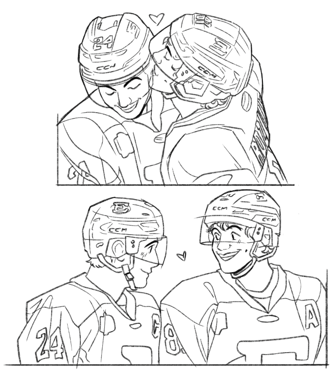 incaseyouart's tweet photo. never thought I'd learn how to draw hockey uniforms but here we are! 

WIP of this iconic scene~

#heatedrivalry #hollanov https://t.co/6sYG5GgVTF