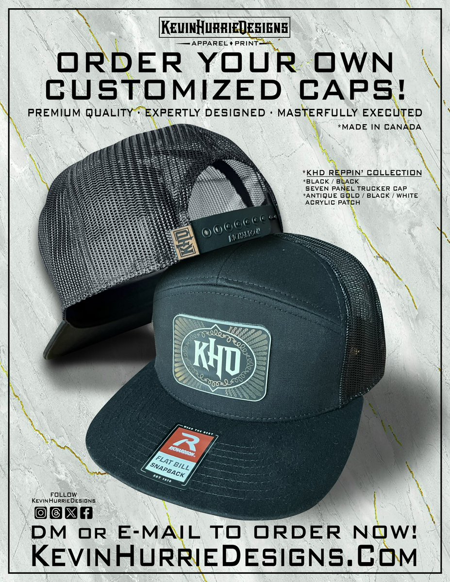 KevinHurrie's tweet image. Team Caps - Stand Out With A Fully Personalized Cap Featuring A Laser-Engraved Patch - Designed Exactly How You Want It. DM Or E-Mail To Order.
KevinHurrieDesigns.com
.
#kevinhurriedesigns #custom #customhats #customcaps #teamapparel