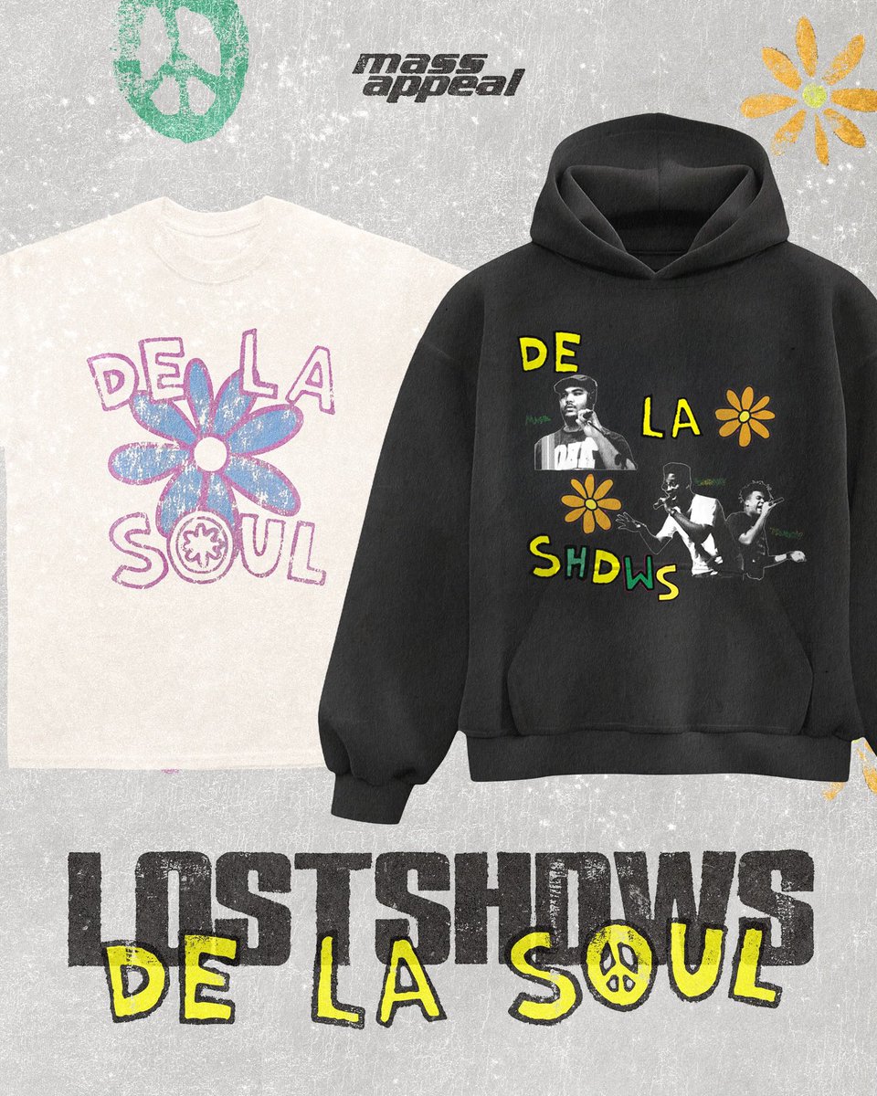 WeAreDeLaSoul's tweet image. #DELASOUL x #LOSTSHDWS AVAILABLE NOW 🌼 @MassAppeal @LOSTSHDWS_ 

Exclusively at shop.massappeal.com; secure your limited piece before it’s gone.