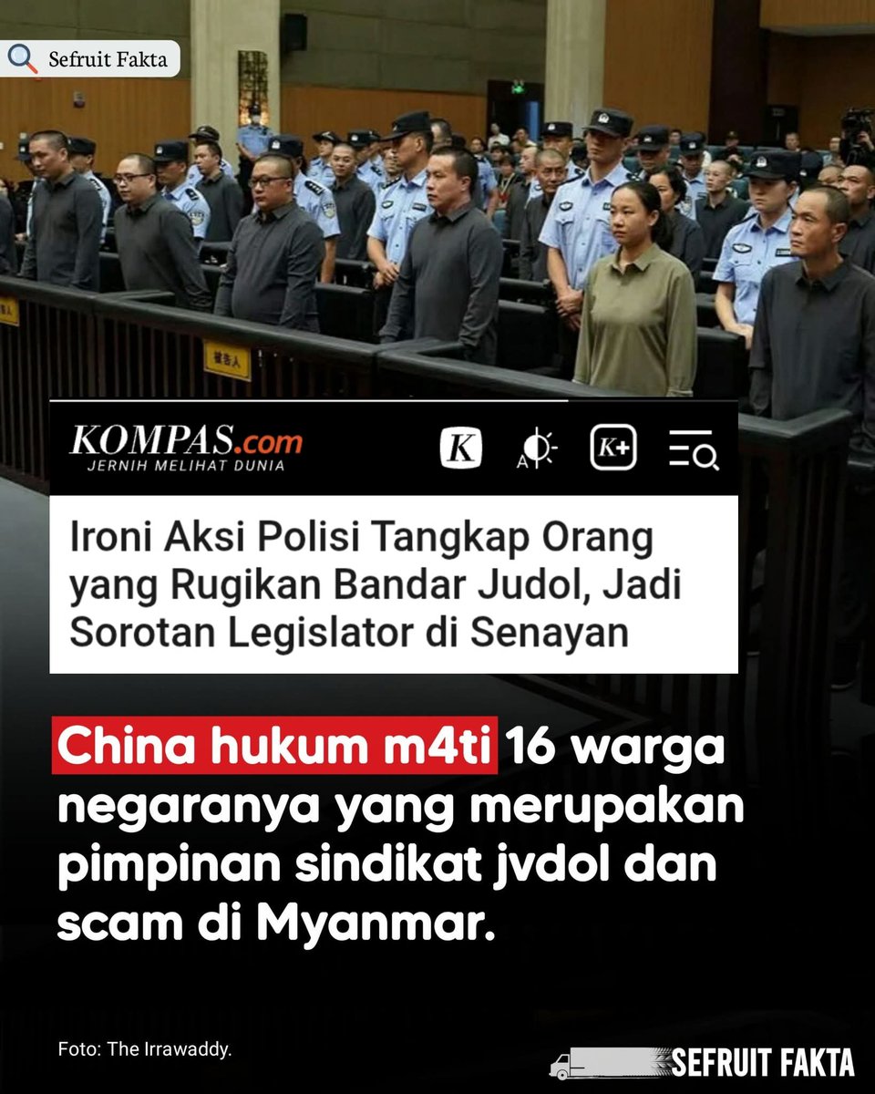 China : bos sindikat Judol di hukum mati
Indonesia : yang merugikan bandar judol dipenjara 🤣🤣