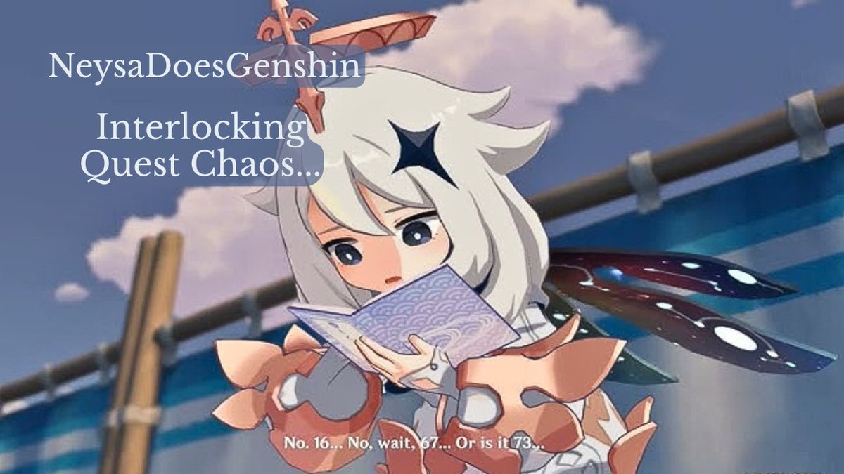 Bunches of Quests. My journal is out. of. control. Come along and help me retain a little sanity!?

8pm central(us) Twitch-Kick-YouTube, all handles NeysaDoesGames

#GenshinImpact📷📷 #genshinwishes #relaxedgaming #Ineffa