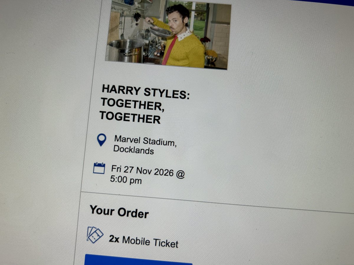 1DBURNIE's tweet photo. I got Harry Melbourne Tickets!!! 😩💖 I’m a girl who’s going to be okayyyyy https://t.co/36w6NH4ztu