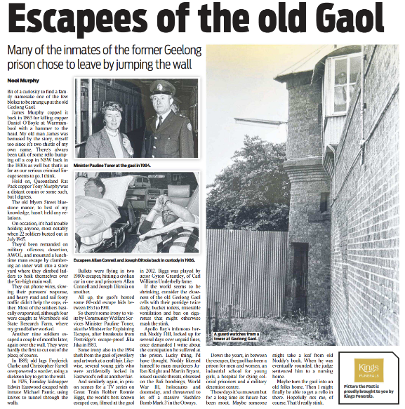 nmurphyglg's tweet photo. Australia Day and a great Aussie tradition - escaping from gaol. Latest Advertiser column. Throw a lamb chop on the barbie, if it's not a total fire ban where you are!
https://t.co/5uoSKCwos2 https://t.co/WMKJzWKkAN