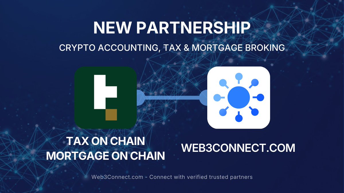 Looking for a crypto-savvy accounting firm in Australia?
Need a mortgage but banks don't recognise crypto as collateral? 
Speak with <a href="/TaxOnChain/">Tax On Chain</a> and <a href="/mortgageonchain/">Mortgage On Chain</a> :
web3connect.com/service/mortga…
web3connect.com/service/crypto…