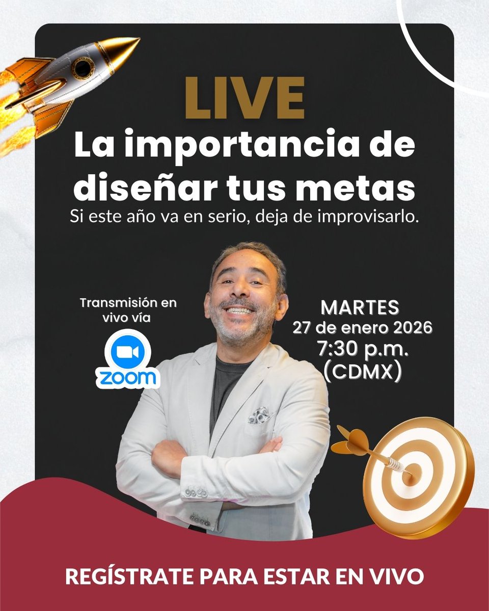 Helios_Herrera's tweet photo. Enero empieza con ganas, pero muchas veces se va sin forma.

Mañana, martes 27 de enero 2026, hablaremos en vivo de por qué improvisar tus metas no funciona y qué cambia cuando decides tomarlas en serio.

🟢 7:30 p.m. (CDMX)
👉 Regístrate 
https://t.co/10YK6VDPtP https://t.co/WQXKtFuL9b