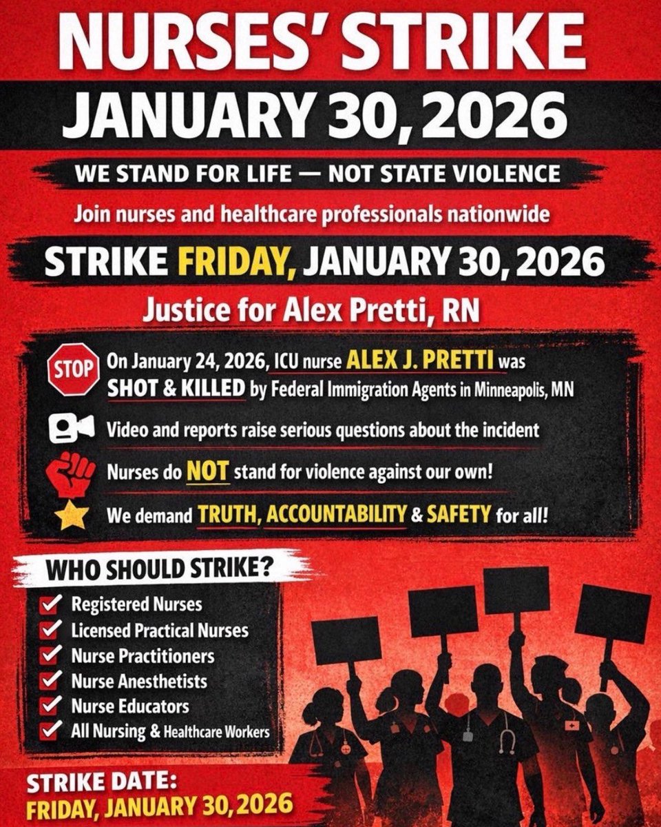 JeanGreige's tweet image. What’s the deal with the January 30 strike? It started out organized by the Somali Student Association at University of Minnesota. Healthcare workers then joined in. They are asking for nationwide support now. Here are flyers!