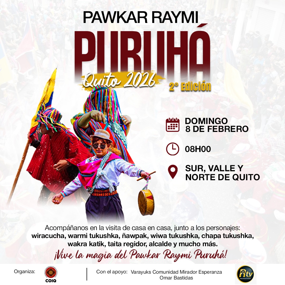 CoiqQuito's tweet photo. Este domingo 8 d febrero d 2026, #Quito se llena d color,canto y tradición con la llegada d #SisayPacha,marcando el inicio d una d las celebraciones más importantes d pueblos d centro-sur d 🇪🇨Ecuador en esta época del año:el #PawkarRaymi, conocido también como el Carnaval Andino. https://t.co/VObudrc55g