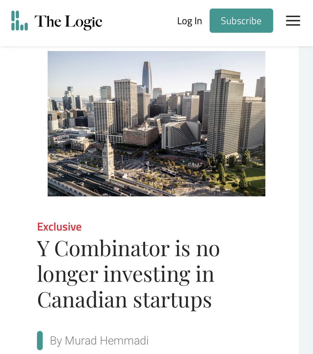 mario4thenorth's tweet photo. This sends an awful message to tech entrepreneurs in Canada. 

And perpetuates the brain drain.

Old friends of mine that founded Mejuri, went through Y Combinator.  

One of the co-founders helped sell my marketing & tech business to a PE firm. 

Y Combinator assisted their path to where they are today. 

Losing Y Combinator’s confidence like this is a massive blow to Canada’s tech industry. 

We need to create a better environment for entrepreneurs.