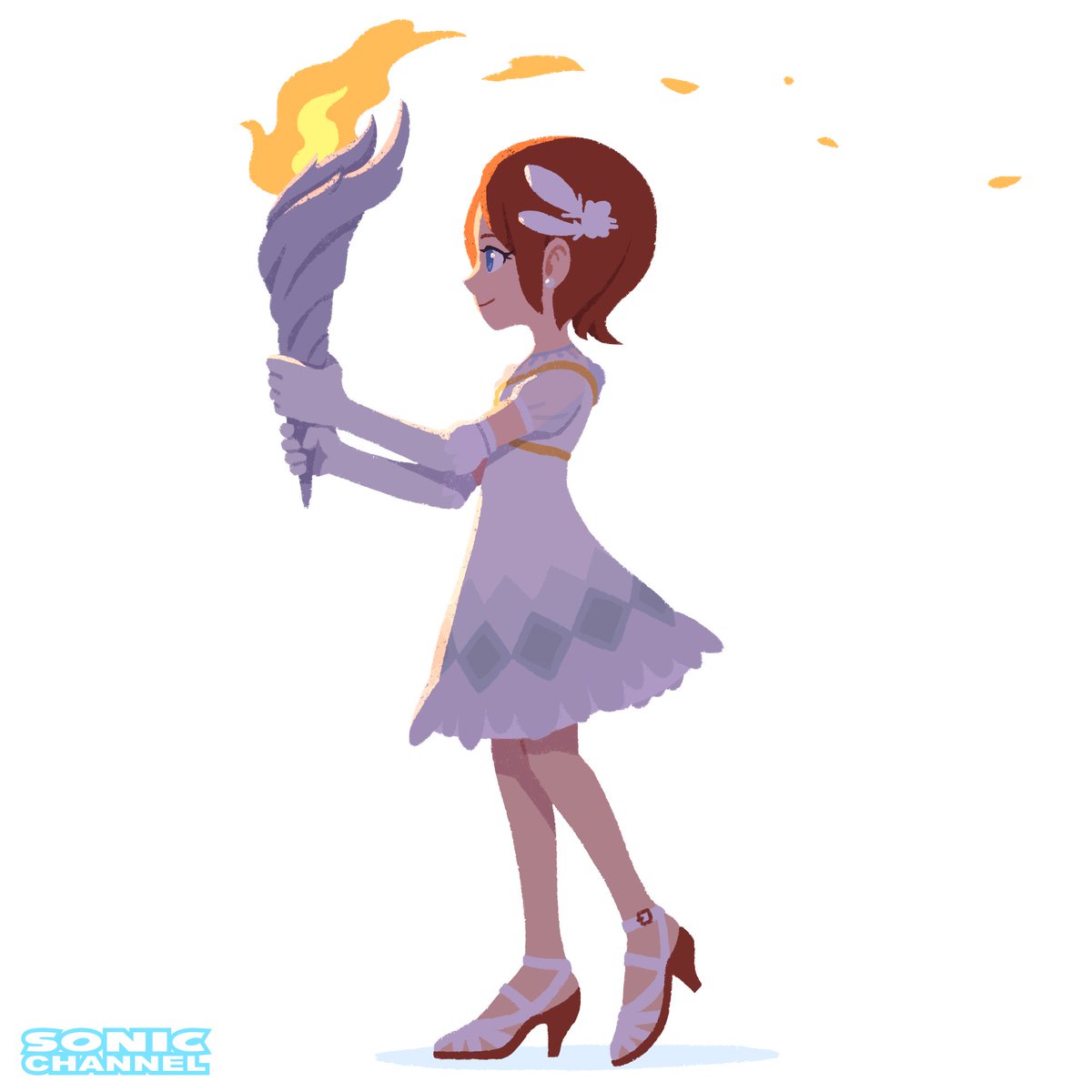 SonicOfficialJP's tweet image. 2026年1月の発売記念イラストを公開🎨
今年で発売20周年の『ソニック・ザ・ヘッジホッグ』(2006)より「エリス」が登場です👑
 
ソレアナ公国の一大行事「炎の祭典」🔥
国民全員が見守る中、公女エリスが祭壇へ炎を運びます
 
立派に務めを果たす彼女の姿に、我々も背筋が伸びる思いです✨
 
#ソニック