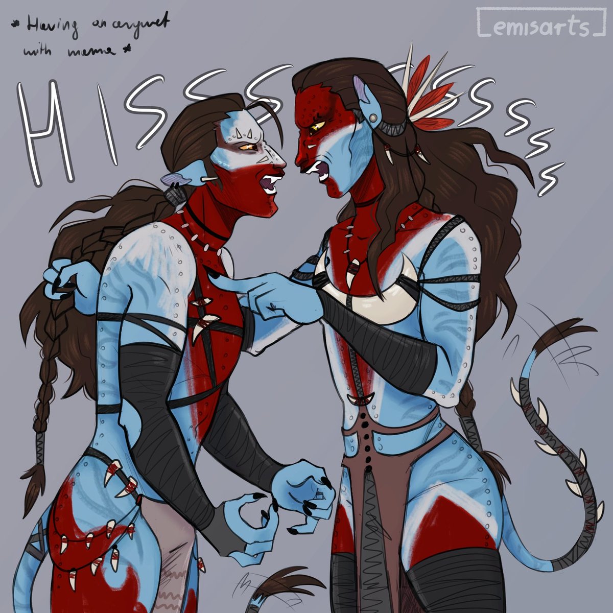 _emisarts_'s tweet photo. Let's hiss at each other with mama 
(Ask in the comments ⬇️) 
#AvatarFireAndAsh #dispatch #flambae https://t.co/5SHe484351
