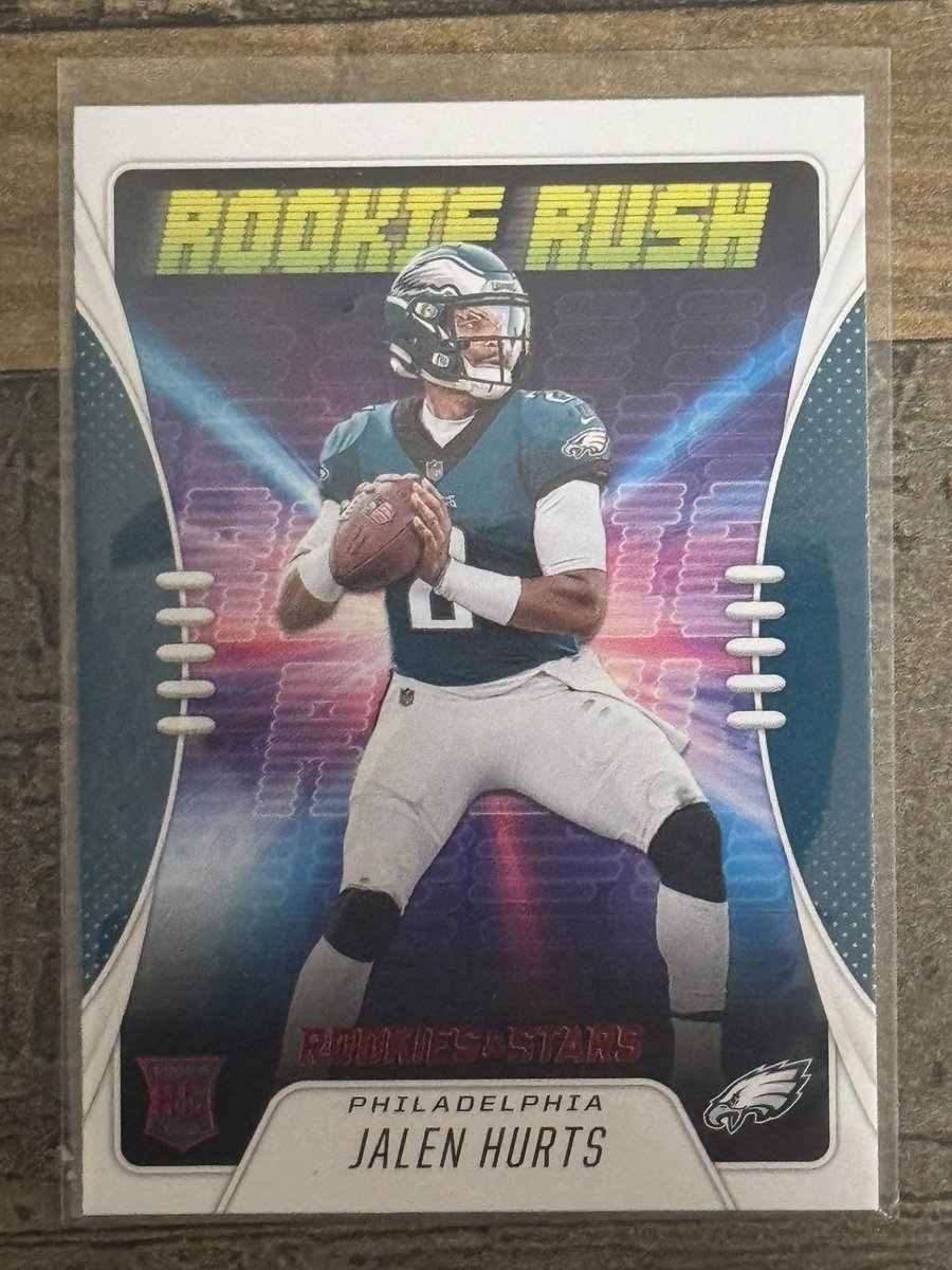 First Giveaway of 2026!!! 

Enter to win a Jalen Hurts Rookies &amp; Stars Red Rookie Rush RC!

How to enter?
1. Like this Post
2. Retweet this Post
3. Follow <a href="/Pappas_Cards/">Pappas_Cards</a> 

Winner Named Tomorrow Night