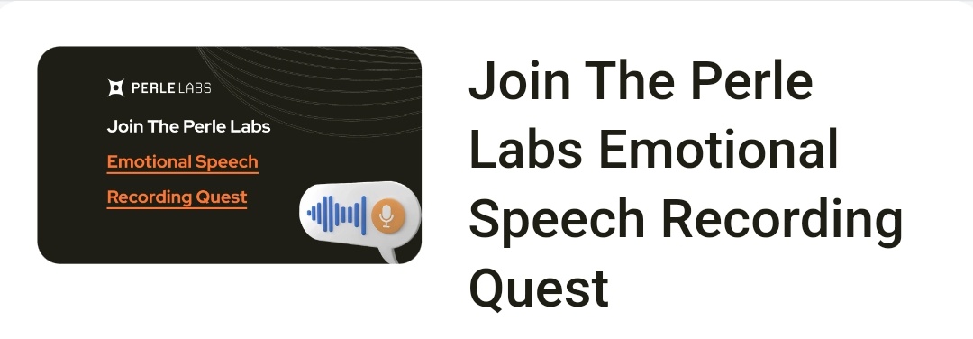 Outlandish555's tweet image. There's a new task: Join the Perle Labs Emotional Speech Recording Quest

Note: Record short responses from written prompts using a frustrated, impatient, or dissatisfied tone, keep the wording exactly the same. 

100 points for each tasks completed

Get started:…