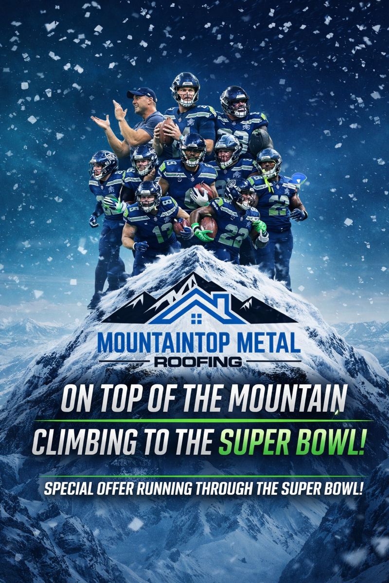 MountaintopMet2's tweet photo. The Seahawks are climbing their way to the mountaintop!

To celebrate the Seahawks heading to the Super Bowl, we’re offering $3,000 OFF a Forever Metal Roof through February 8, 2026.

We’re proud to be PNW born & built — not out of state, not out of country. Just local people protecting local homes.

Do it once. Do it right.

@Seahawks