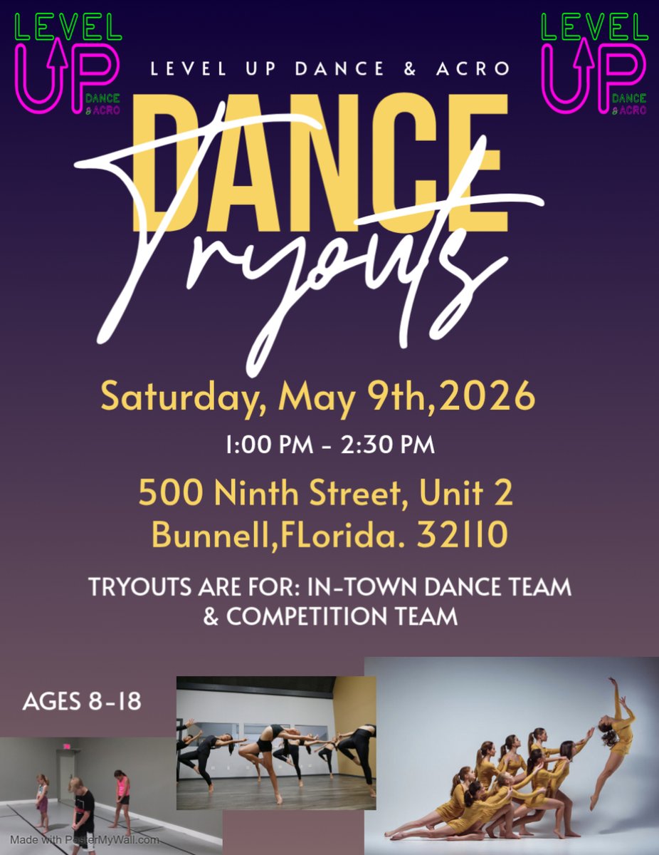 LevelUp386's tweet photo. 26/27 DANCE TEAM TRYOUTS — Sat May 9, 2026 • 1–2:30PM. Boys &amp; girls welcome. Warm-up, across-the-floor, mini combo &amp; acro/tumble showcase. Bring all dance shoes + water. Sign up: https://t.co/KhLGk29JSU #DanceTryouts #DanceTeam #Auditions https://t.co/oURlNiA0NX