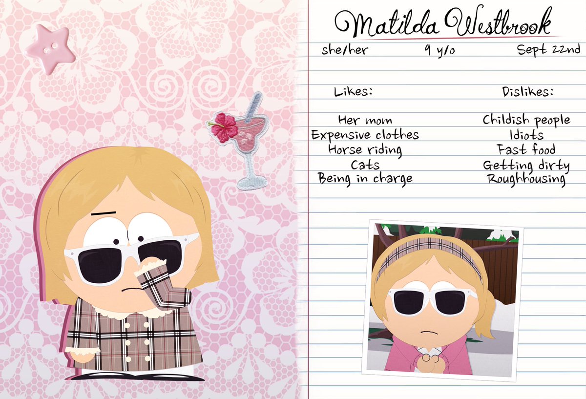 misswestbrook26's tweet photo. [MATILDA WESTBROOK] 🎀 
-
-
-
#sptwt #sprptwt #spoc #southpark https://t.co/13LP7oLVyu