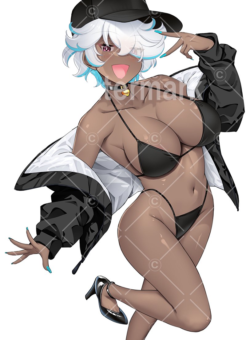 黒ビキニのクール系  #褐色肌 #ビキニ 