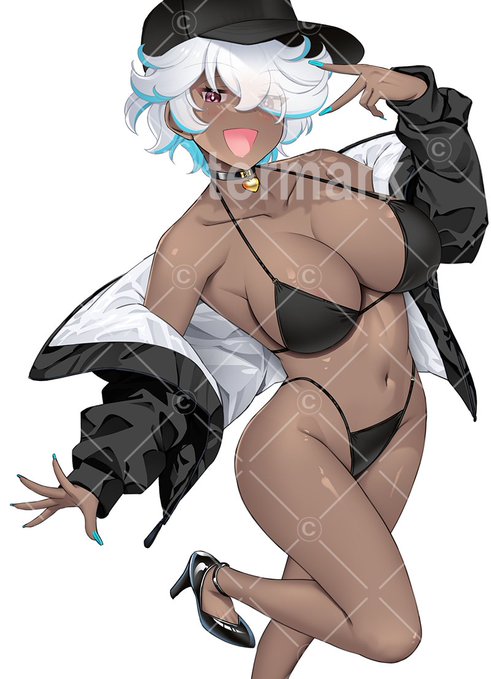 黒ビキニのクール系 #褐色肌 #ビキニ