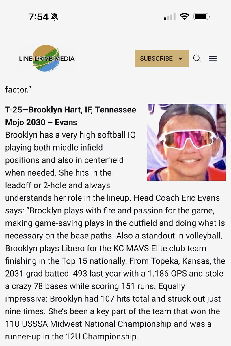 BrooklynHart42's tweet photo. Grateful to be ranked #25 by @LineDsoftball class of 2031 rankings! Thanks you @LineDsoftball , @TnMojoFastpitch and @TNMOJO2031Evans https://t.co/PQkST4UzKs