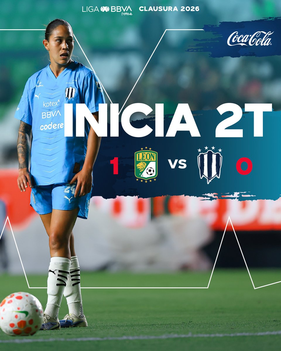 Rayadas's tweet image. 46'⏱️| León 🦁 1-0 💙 Rayadas

Inicia el segundo tiempo. 

@CocaColaMx