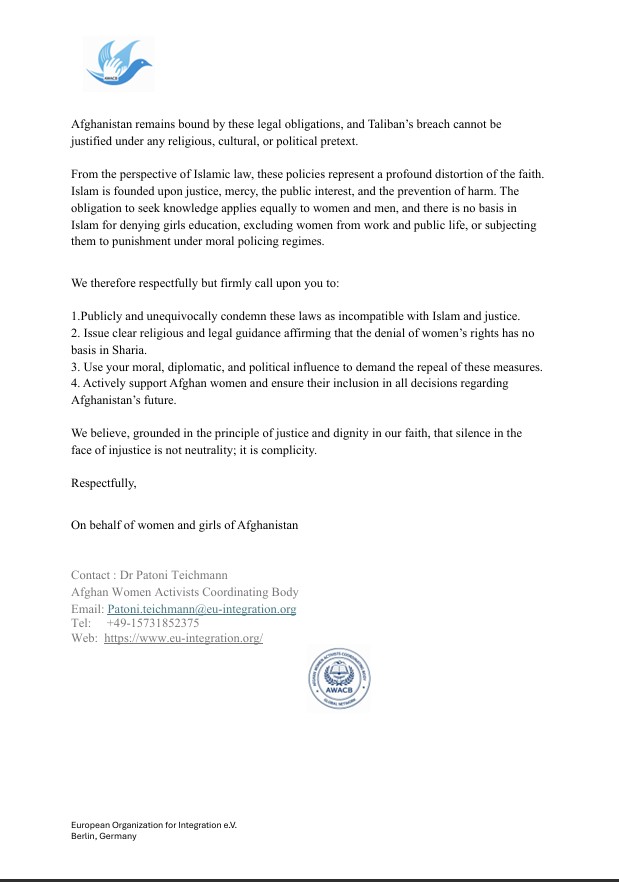 Afghan Women Activist´s Coordinating Body (AWACB) tweet media