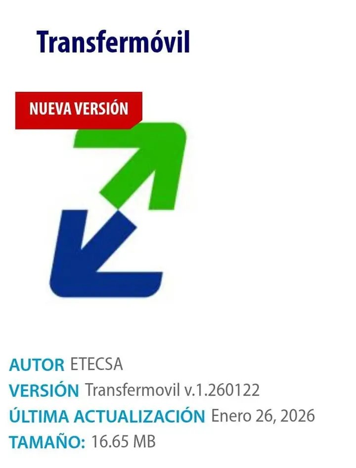 ✳️NUEVA VERSIÓN DE #TRANSFERMÓVIL 
Con  nuevas bondades:
✅️Se incorpora el Pago de la cotización de la UJC.
✅️Se modifica el nombre de teléfono por telecomunicaciones en pagos de facturas🤳 ✉️
⚙Actualice desde la propia Apk o desde la web de #Etecsa

etecsa.cu/sites/default/…