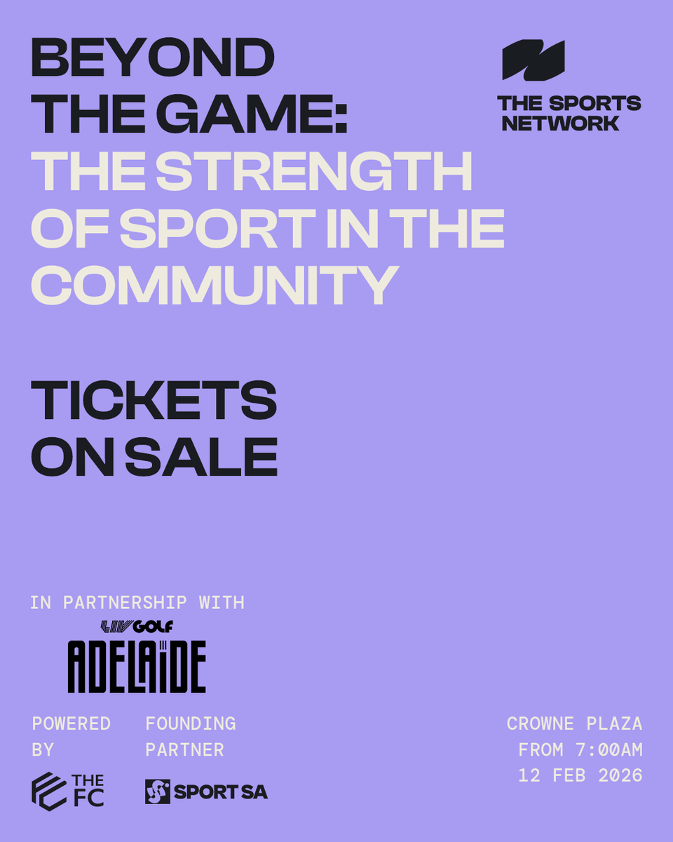 tsnadelaide's tweet photo. Join us &amp; @livgolf_league to discuss why sport is the ultimate alternative for youth wellbeing.

As SA charts a future less reliant on digital consumption for young people, sport is not beneficial but essential.

12 Feb, 7am | Crowne Plaza 

Book tickets: https://t.co/NdatyxKSdO https://t.co/JnGSUqRKHj