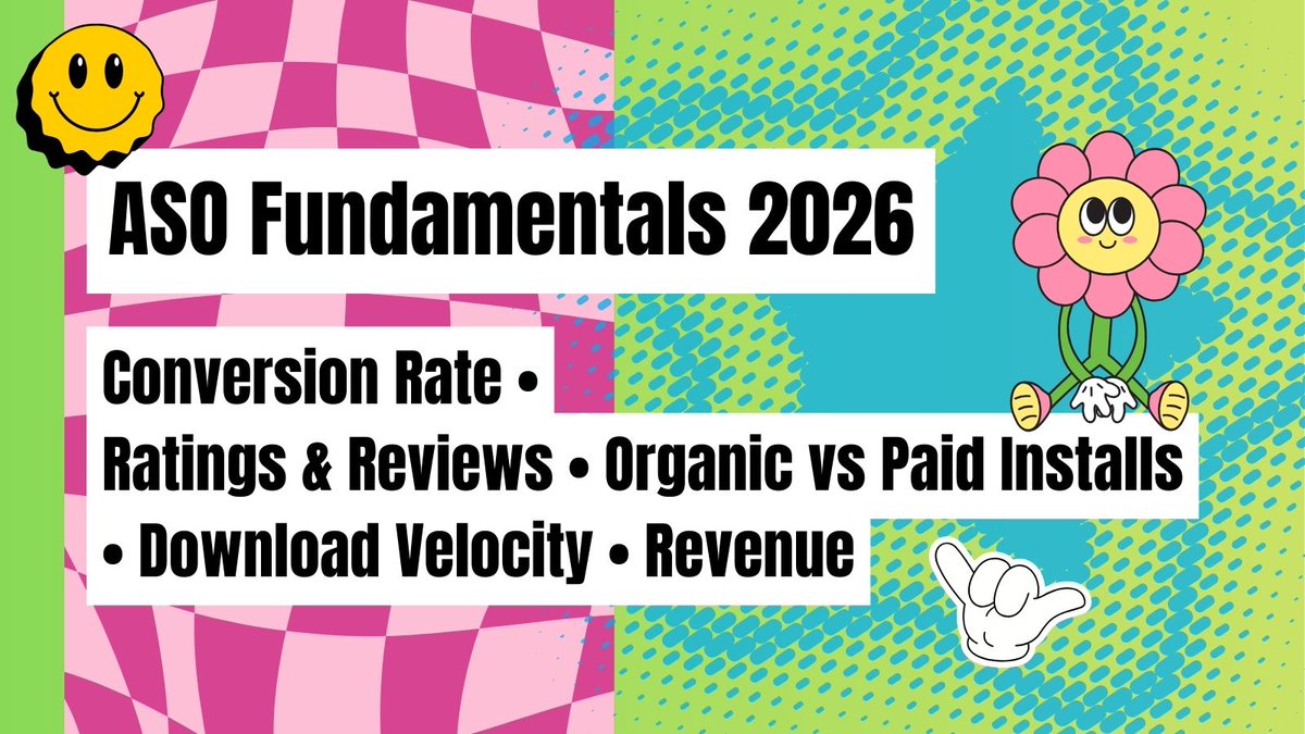 lancesmith7890's tweet photo. The #ASO fundamentals haven’t changed. These are still essential ASO KPIs in 2026:
• Conversion Rate
• Ratings & Reviews
• Organic vs Paid Installs
• Download Velocity
• Revenue
If you ignore these, your ASO is broken. 👇🧵
#dev #appdeveloper #iosdeveloper #gamedev https://t.co/yuHKVb401i