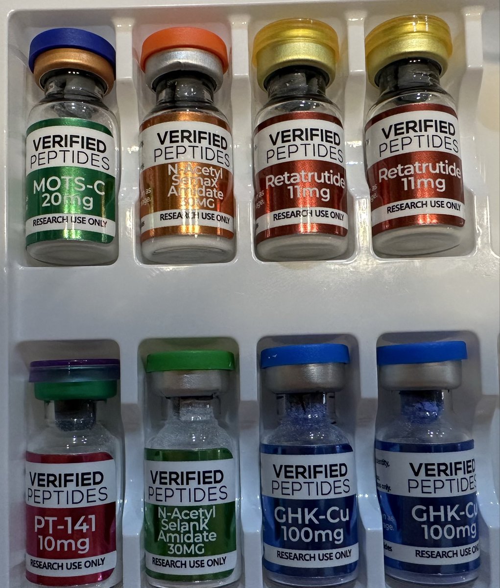 Hey <a href="/ChaseIrons/">Chase Irons</a> rate this plan 

12 week plan 

Reta (him/her) - 1mg/week 
MOTS-C (him/her)- 3mg/week

Semax (him) - 1.25mg/week 
Selank (her) - 1mg/week 

(PTP-141 once week on occasion ;)
(GHKCU idk yet)