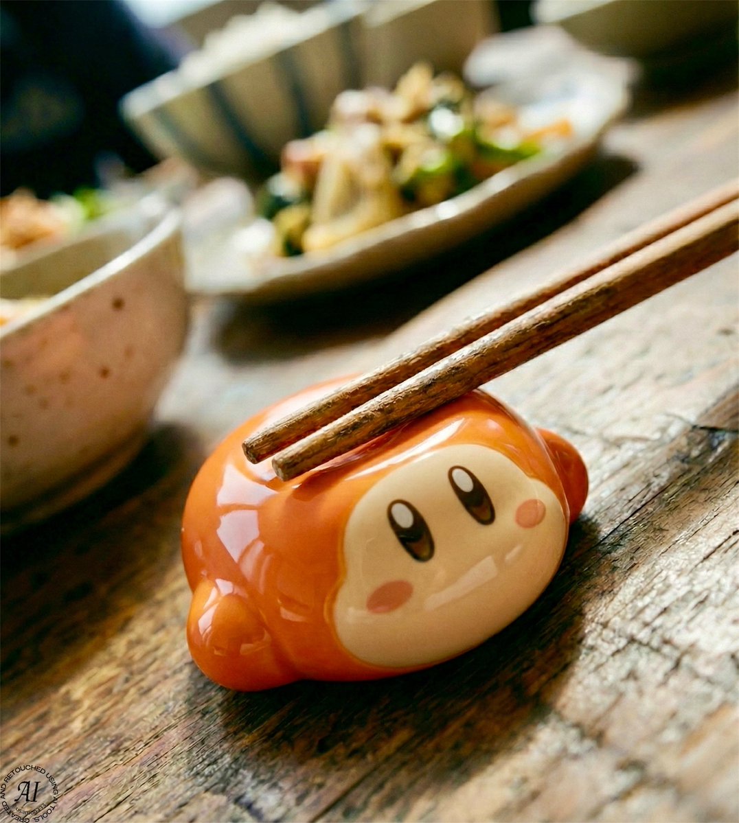 usamon333's tweet image. ワドルディとカービィの箸置き作ってみた