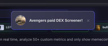 DEX paid notifications have been added to the site.

cookin.fun