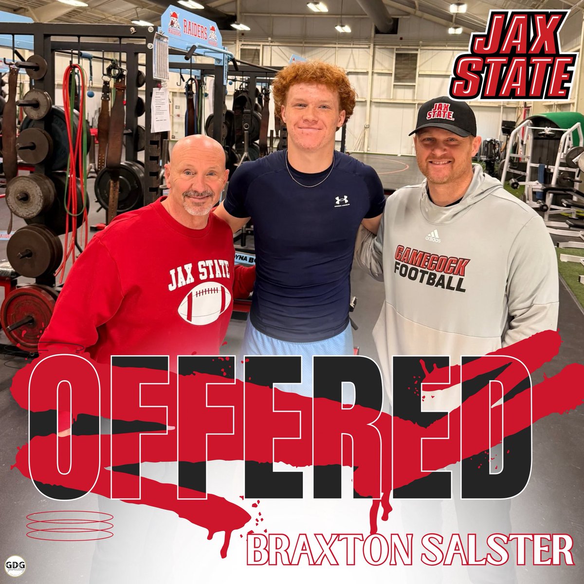 After a great visit and talk from <a href="/CoachKellyJSU/">Coach Charles Kelly</a> and <a href="/Coach__House/">Taylor Housewright</a> I am extremely blessed to receive my first FBS offer from Jacksonville State University. All Glory to God!!
<a href="/DexPreps/">DexPreps</a> <a href="/Bama_2A/">Bama 2A</a> <a href="/Alabama_Varsity/">AL Prep Varsity</a> <a href="/AverageJoesSpo1/">Average Joe’s Sports Talk, LLC</a> <a href="/DownSouthFb1/">Down South</a> <a href="/CM_gridiron/">CM Gridiron</a> <a href="/UnLockYourGame_/">UnLockYourGame Sports</a>